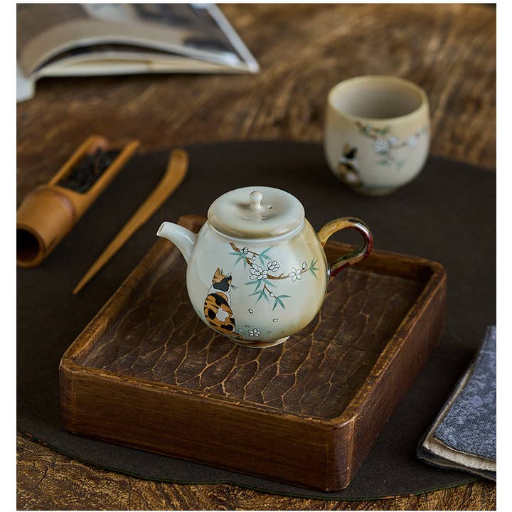 Gohobi (We cover U.S. import duties) - Wholesale Tea Pot - Gohobi Hand-Painted Orange Cat Teapot11