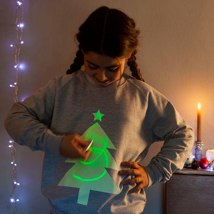 Xmas - Glow in the dark sweatshirt voor wholesale door Little Mashers