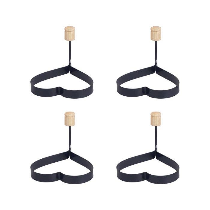 HIC - Harold Import Co. - Wholesale Kitchen Tool/Gadget - HIC Kitchen Heart Shape Egg Ring, Set Of 24