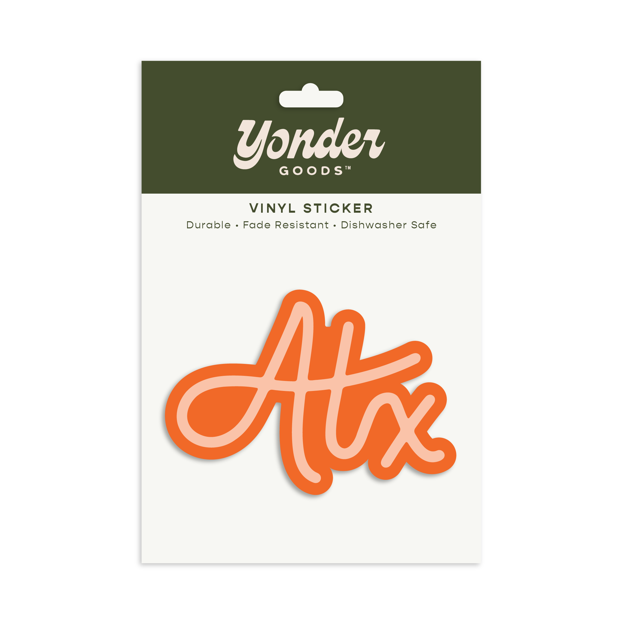 Yonder Goods - Wholesale Sticker - Austin Sticker Orange ATX1