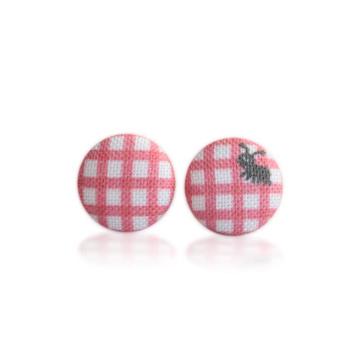 Rachel O's - Wholesale Stud/Post Earrings - Summer Picnic Fabric Button Earrings