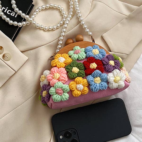 Sheer Trend - Wholesale Crossbody Bag - Women's - Chains Flower Shape Crossbody Bags Handbags