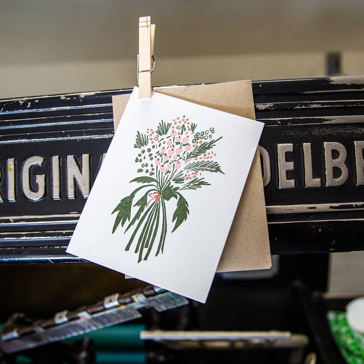 Bungalow 36 - Wholesale Thank You Card - Autumn Bouquet - Hand Illustrated Letterpress Card2