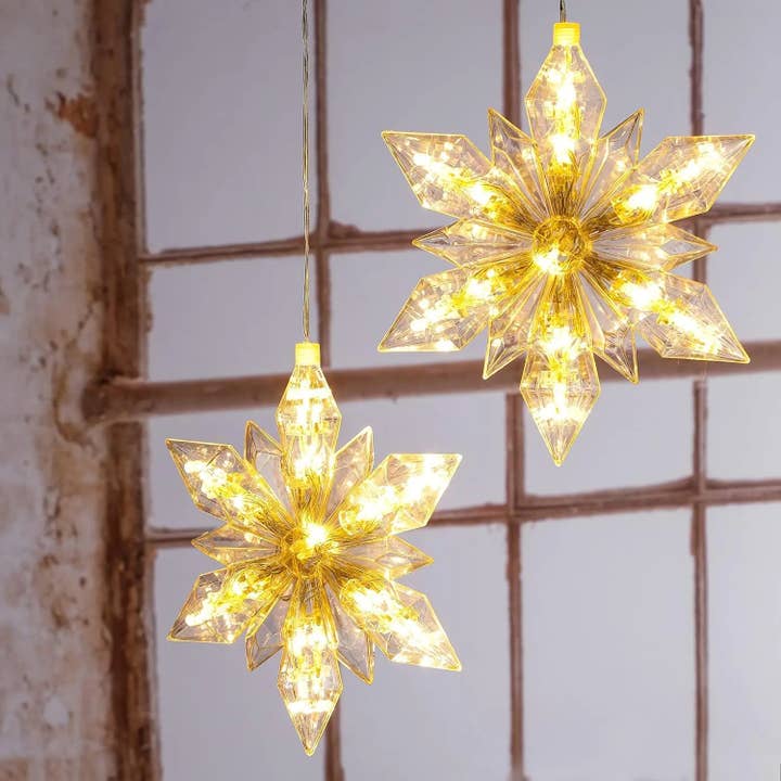Meinposten - Wholesale String Lights - Christmas Star LED 2-Piece Set Lighting Timer Warm White String Lights Indoor1