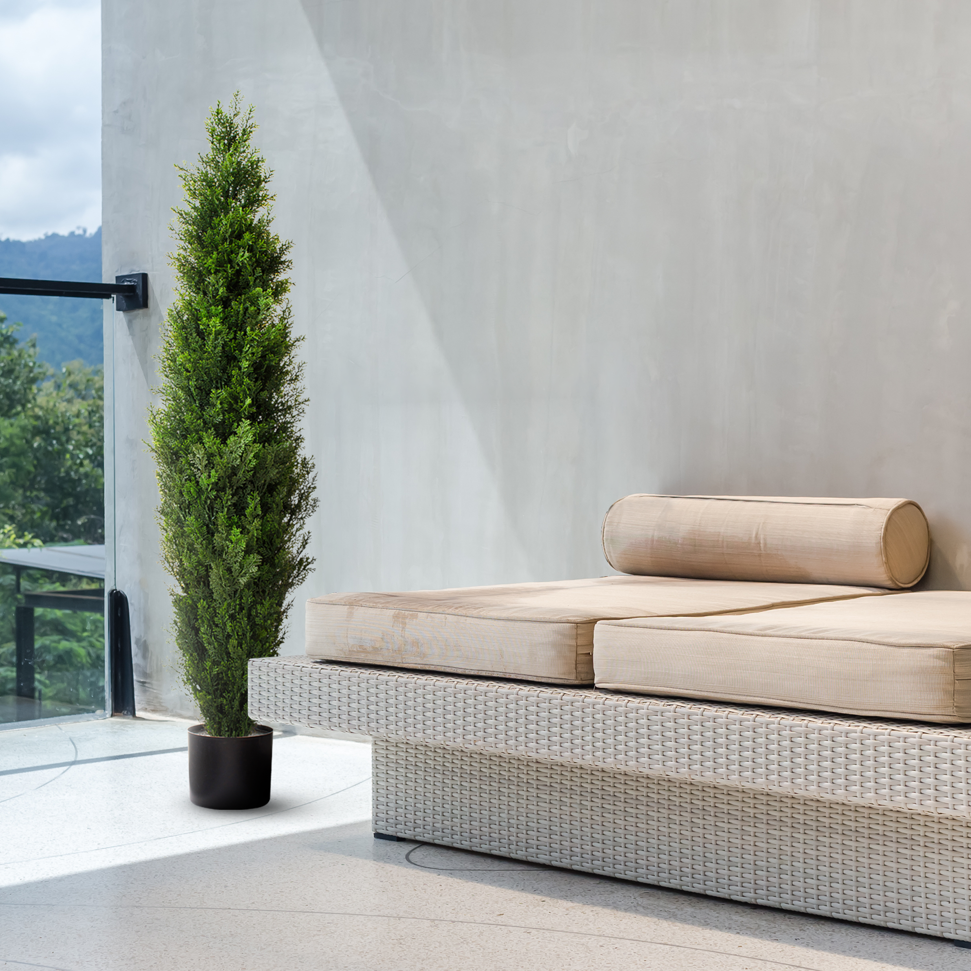 Forever Leaf - Wholesale Artificial Plant - (2 Pack) 48” Artificial Cedar Boxwood Topiary Tree8