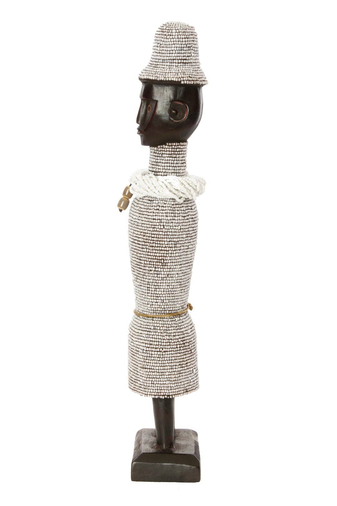 Swahili | AFRICAN MODERN - Wholesale Decorative Figurine - 19" Beaded Namji Dolls with Necklaces and Hats1