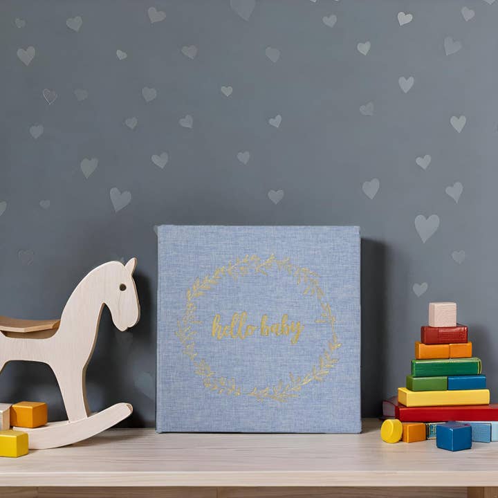 Kate & Milo - Wholesale Memory Book - Kids & Baby - Denim Hello Baby Square Memory Book3