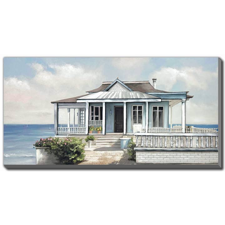 Beach House Canvas Wall Art for wholesale by Streamline Art