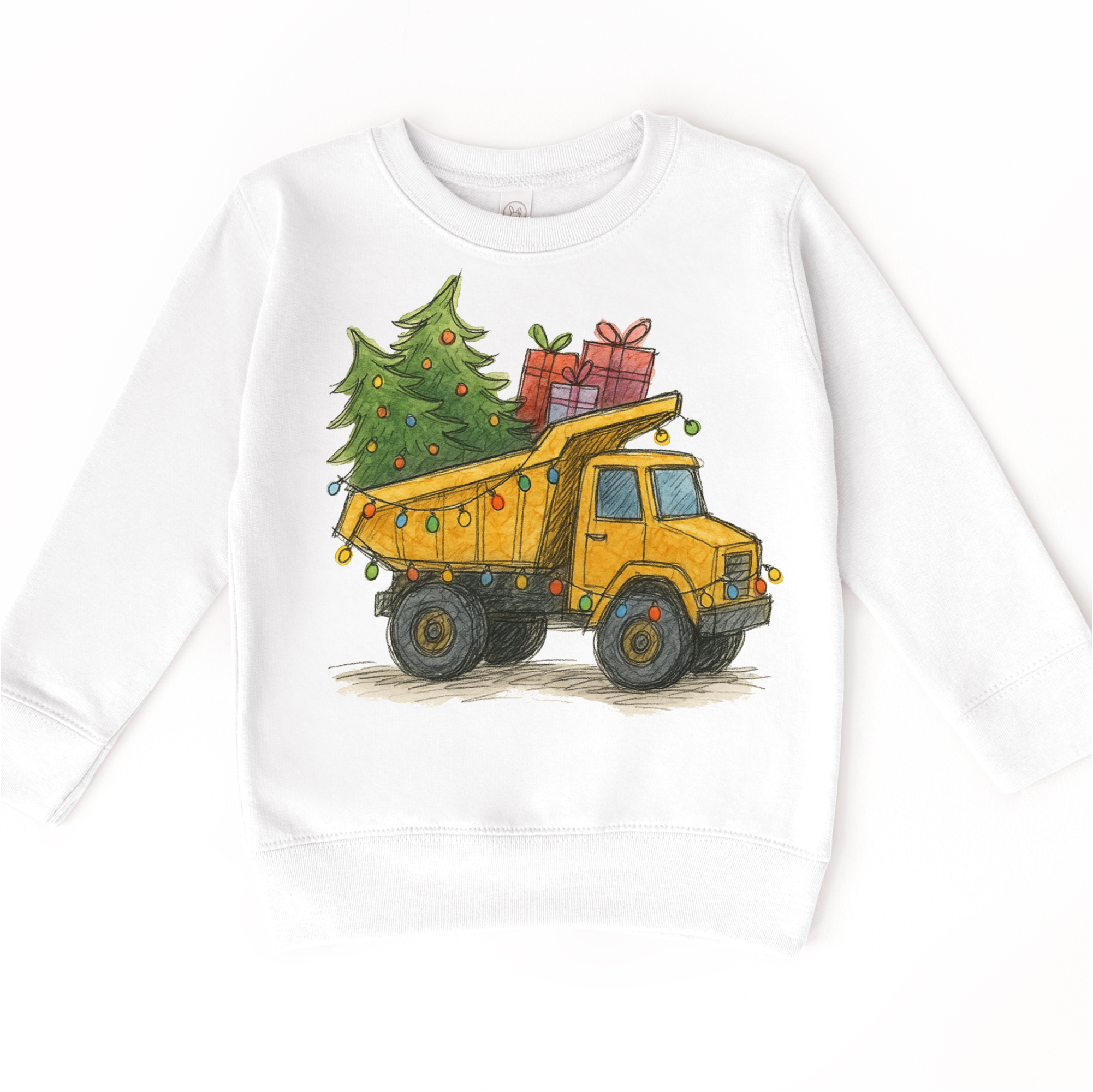 Madi Moosh - Vente Sweat-shirt – enfant - Sweatshirt de Noël de chantier de camion-benne - Pull de Noël pour enfants0