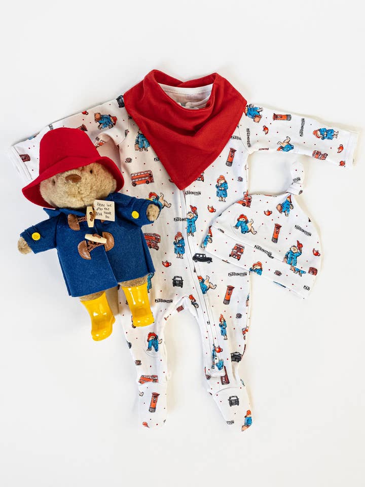 L'ovedbaby - Wholesale Jumpsuit - Baby - London Paddington™ | Organic Zipper Footie4