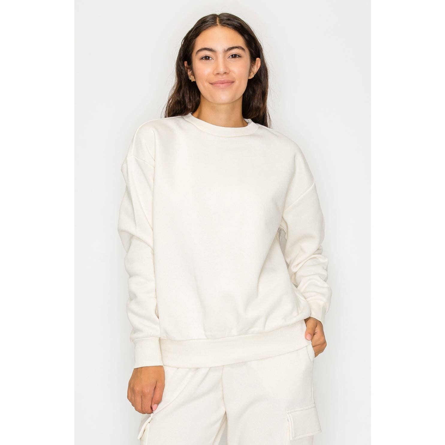 Timeless - Wholesale Sweatshirt - Women's - Oversized Crewneck Fleece Long Sleeve Sweatshirt18