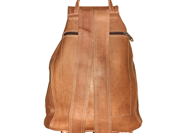 Hecho a mano – Großhandel Rucksack – Damen – Marrakech Lederrucksack mit doppeltem Reißverschluss und buntem Sonnenmotiv13