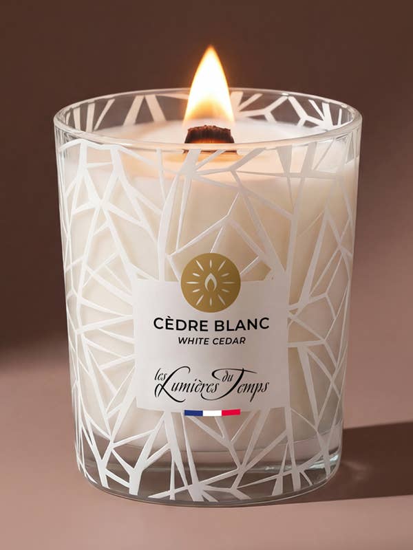 Bougie Végétale 180 g mèche en bois Cèdre Blanc pour la vente par Les Lumières du Temps