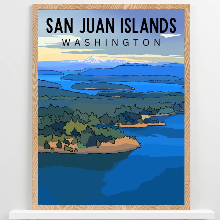 San Juan Islands, Washington | Travel Poster for wholesale by Wild Life Design Co.