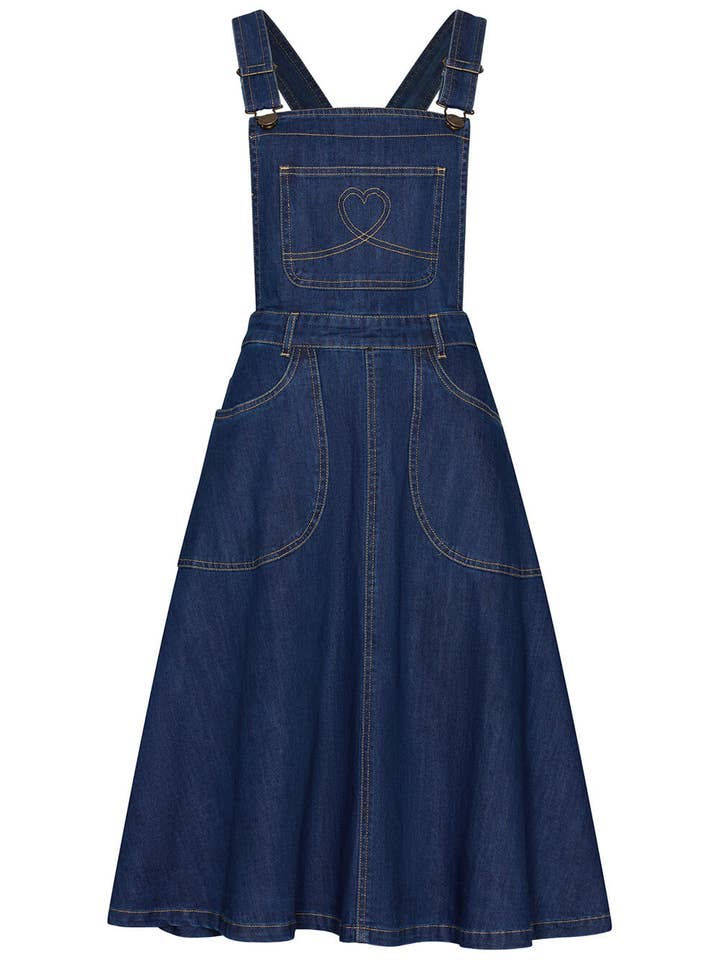 Vestido Pichi Acampanado de Mezclilla Hailey Navy de Succubus Clothing para venta al por mayor de Succubus