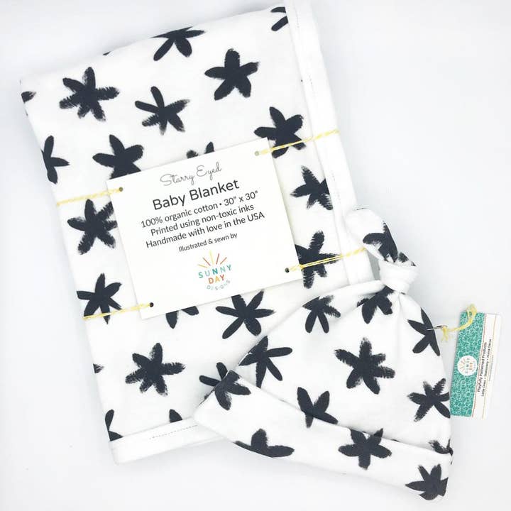 Sunny Day Designs - Wholesale Receiving Blanket - Baby - Starry Eyed Organic Cotton Baby Blanket5