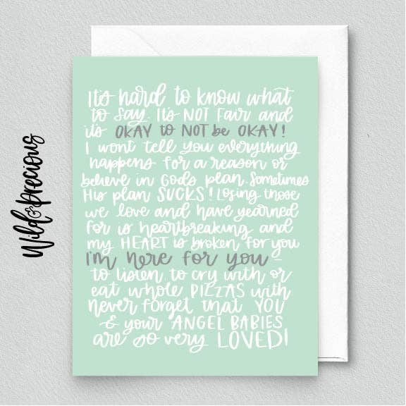 Wild & Precious Boutique - Wholesale Sympathy Card - Angel Baby/Babies - Miscarriage Card - Pregnancy Loss Card1