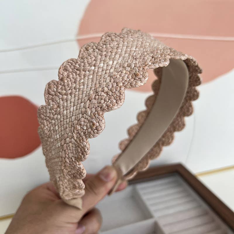 Blandad Bred halmhårband med vågformad kant för wholesale på Faire2