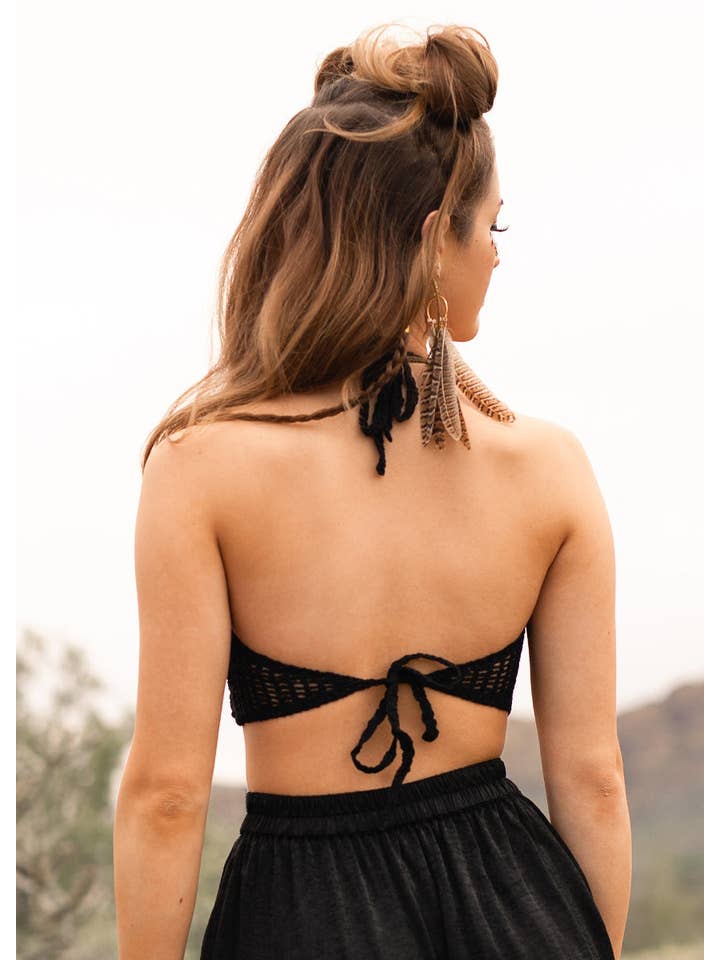 Joyfolie - Wholesale Knit Top - Women's - Women's Kindred Crochet Top in Black