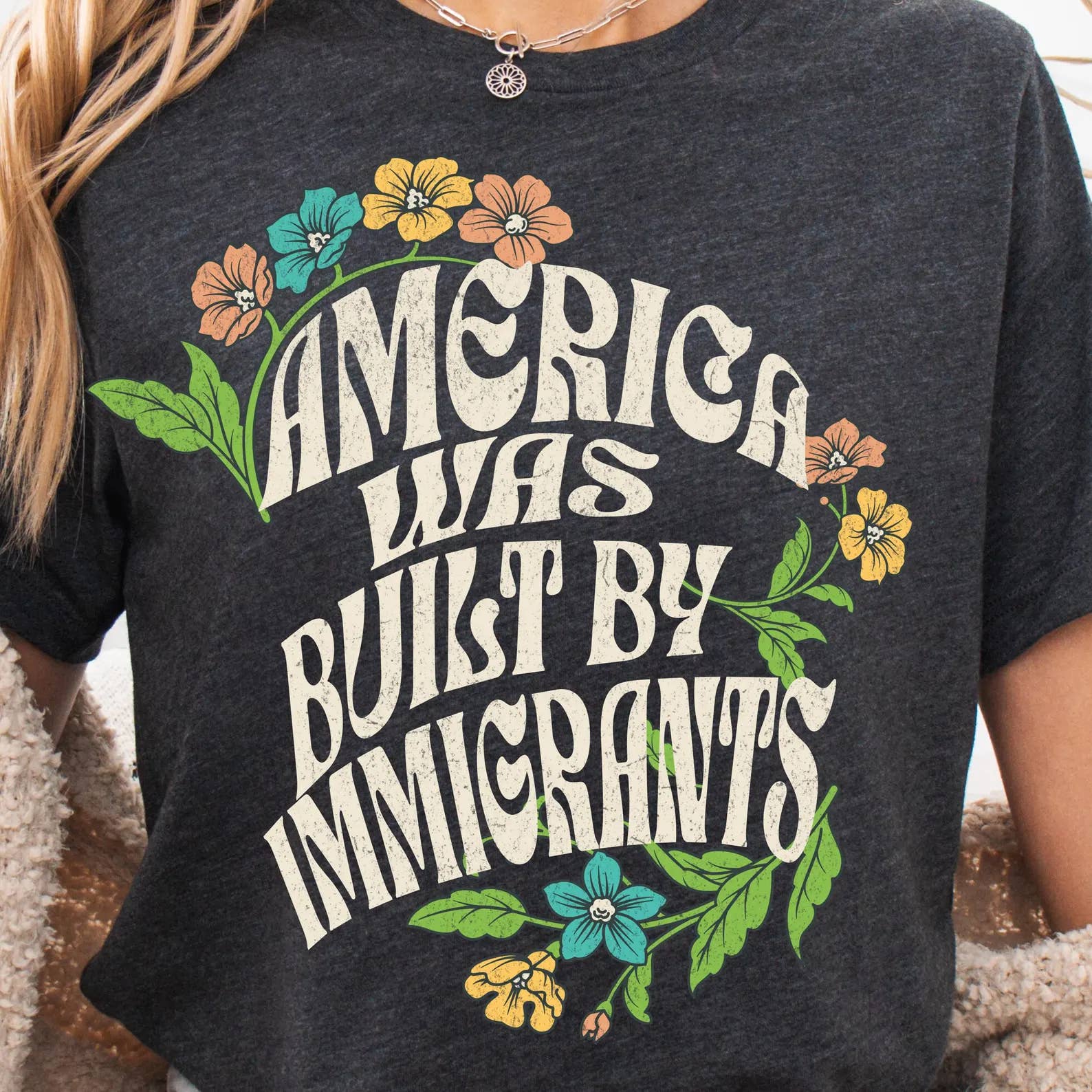 KM Clothing - Wholesale T-Shirt (Graphic) - Unisex - America Was Built By Immigrants T-Shirt