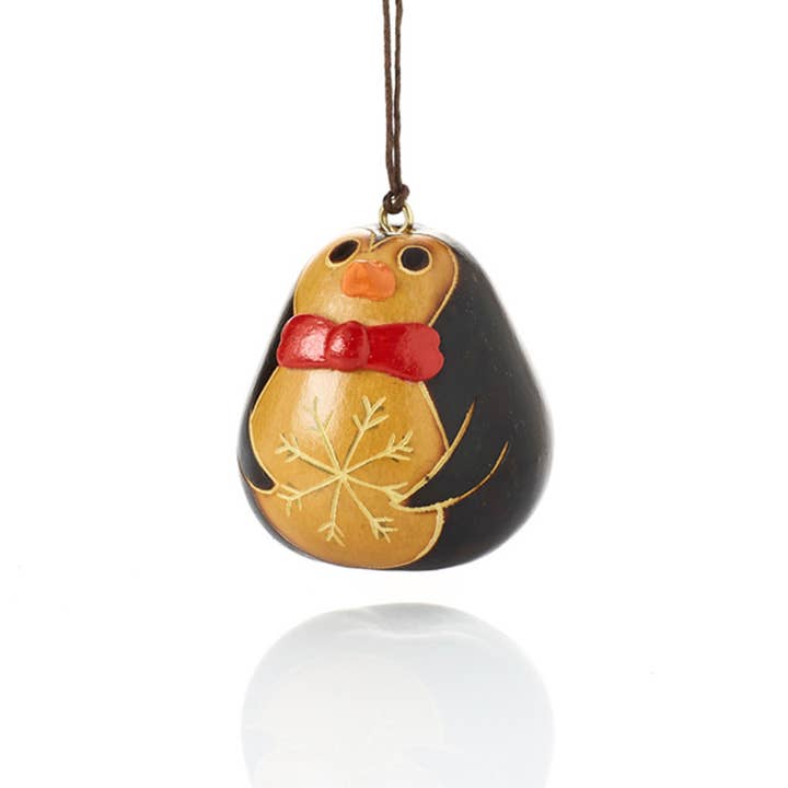 Gentleman Penguin Gourd Ornament for wholesale by SERRV International
