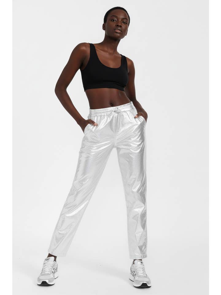 5besties inc - Wholesale Pants - Women's - CARGO POCKETS METALLIC WIDE LEG PANTS1