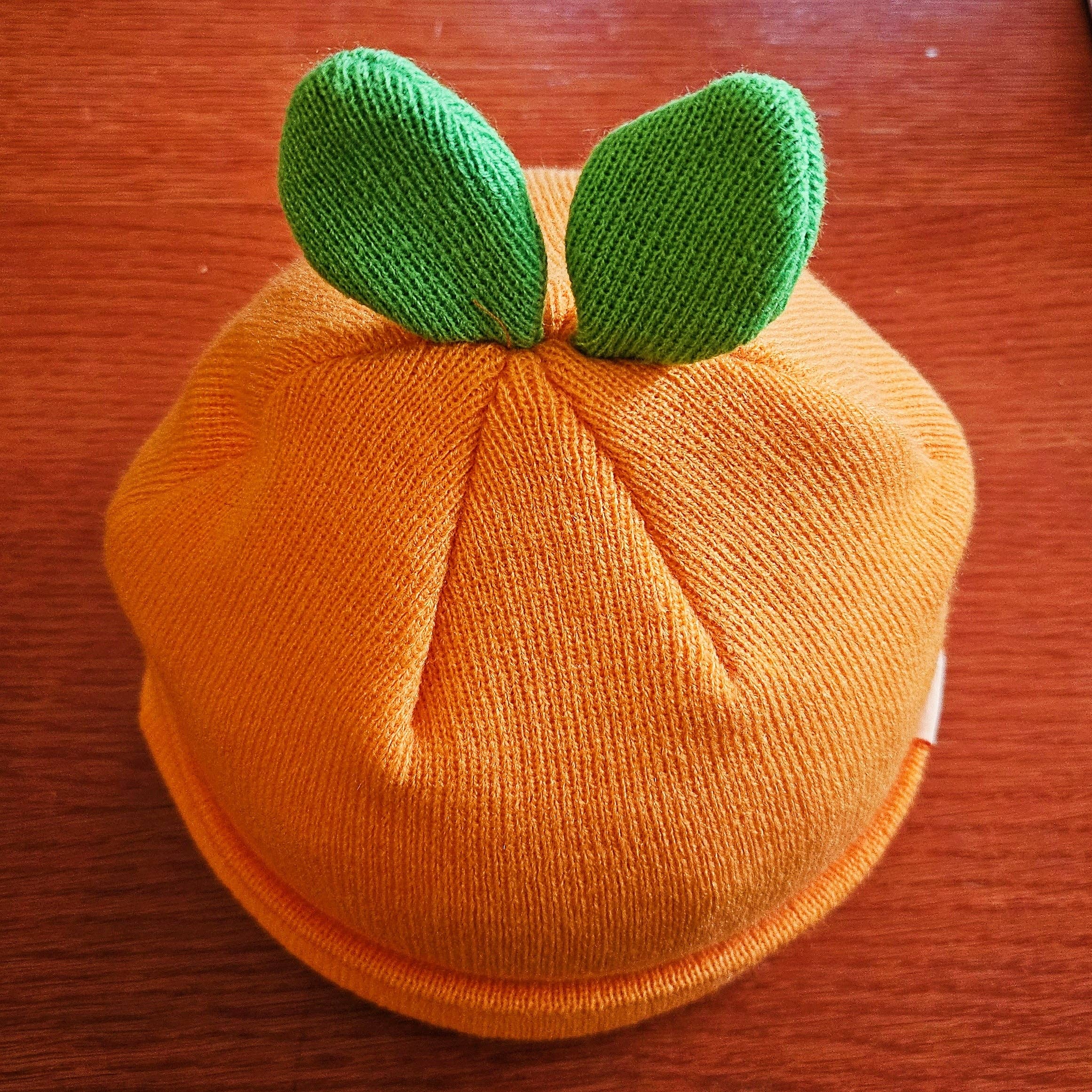 misomomo – Engroshandel Beanie - Dame – Orange Sprout Leaf Beanie4
