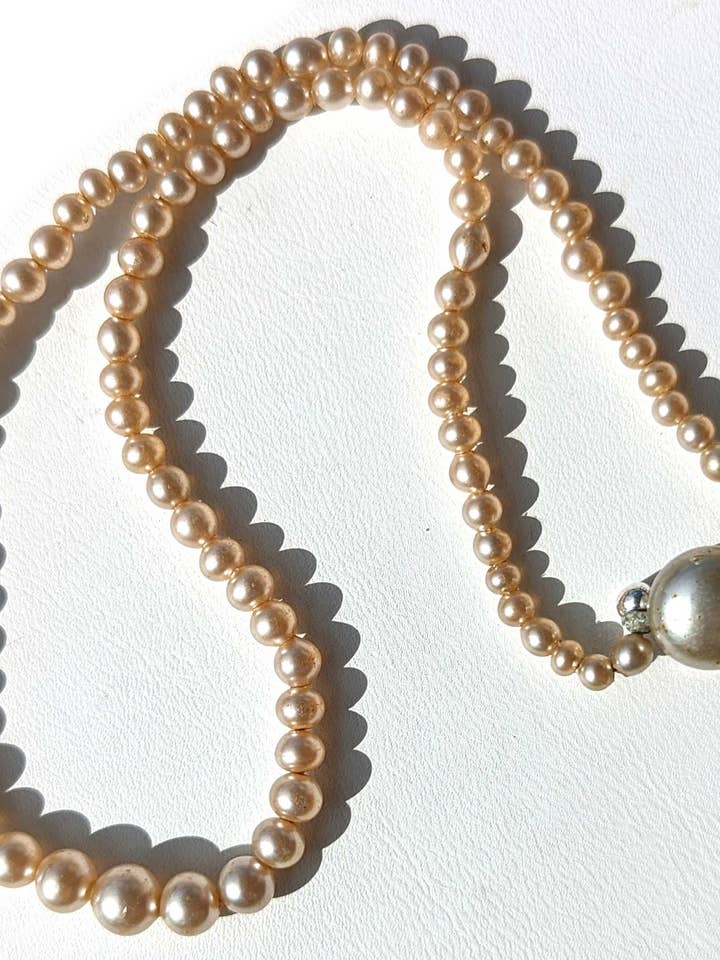 Sugar Baby Vintage Japan Tiny White Pearl 12 inch Necklace Gay Isber for wholesale by Gay Isber Designs