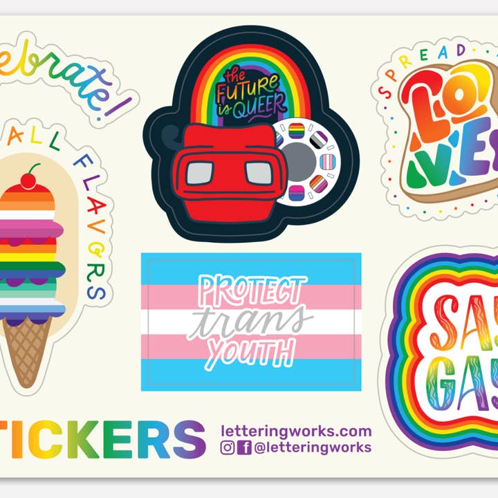 Lettering Works - Wholesale Sticker - LGBTQ+ Pride Sticker Sheet1