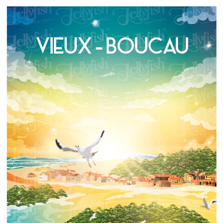 VIEUX BOUCAU city poster for wholesale by jellyfish-travelposter