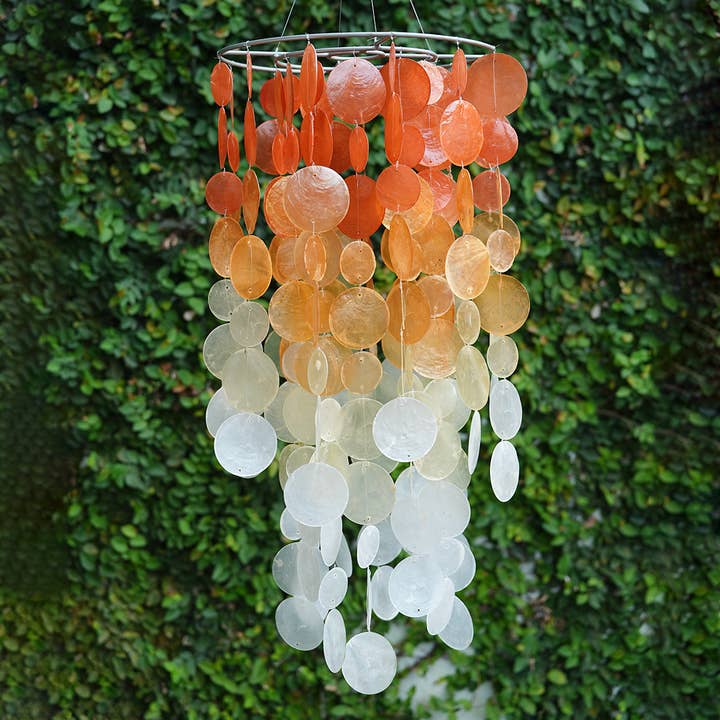 NEW | Capiz Chime Chandelier | Ombre Spice for wholesale by Balizen by zen zen garden home