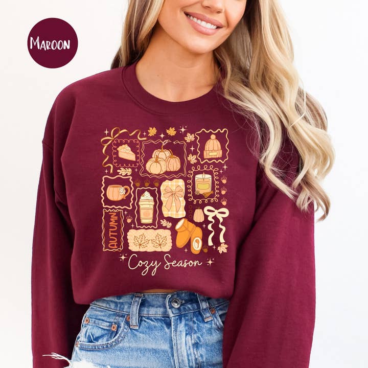 Gezellige Seizoen Herfst Lange Mouw Unisex Herfst Sweater voor wholesale door CindyL Boutique
