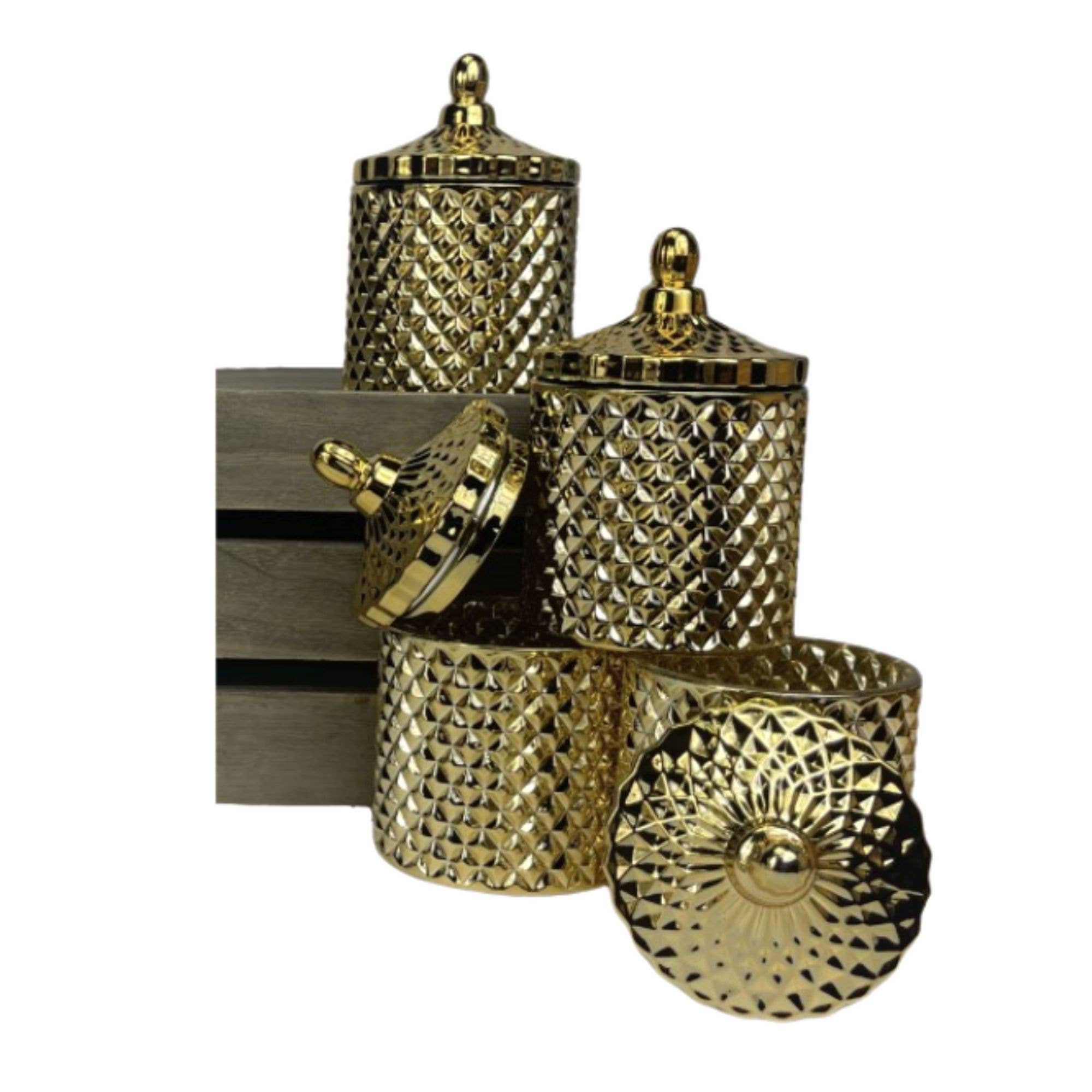 General Wax - Candle Making Supplies – Suporte de vela por atacado – 10 oz Ouro Metálico França - Vela de Vidro2