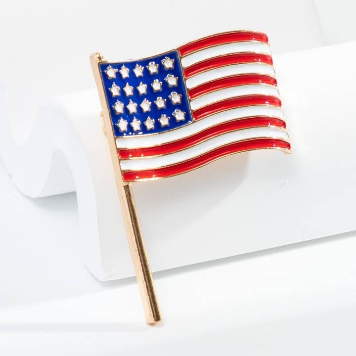 MKS America - Wholesale Brooch - Independence Day American Flag Brooch7