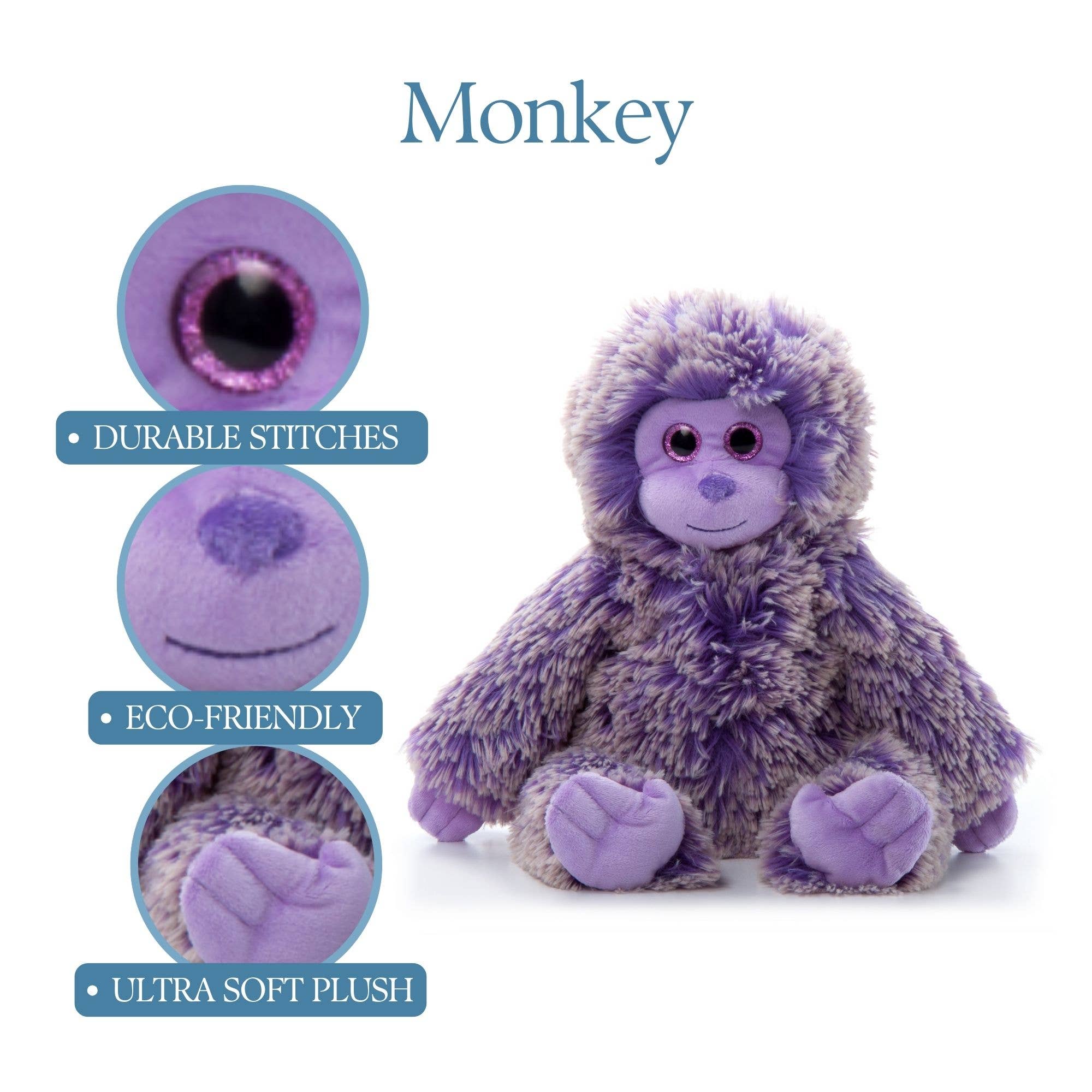 The Petting Zoo - Wholesale Stuffed/Plush Toy - Kids & Baby - 10" (26cm) Purple Passion Monkey Plush2
