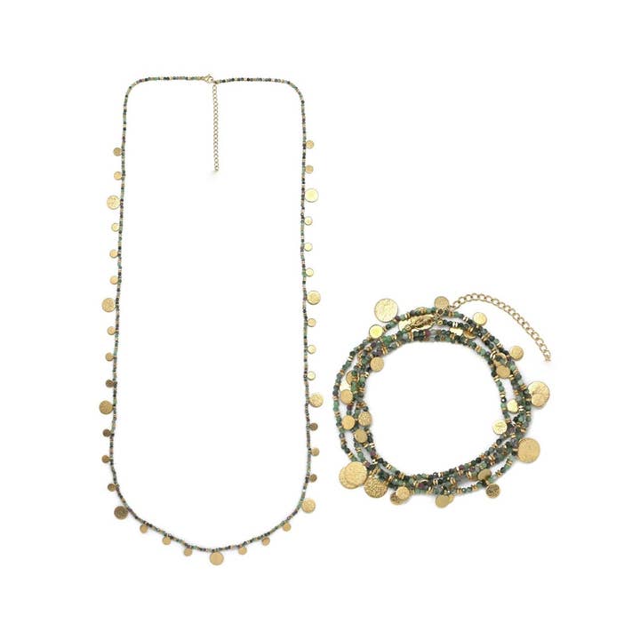 Collana in Stile Museo con Pietra di Rubino Zoisite e Mini Ciondoli Placcati in Oro 24K per la vendita all'ingrosso da parte di LIZOU