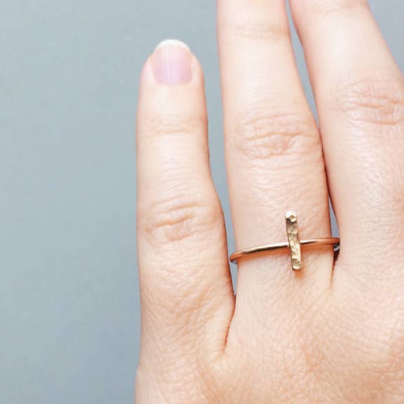 Blossom and Shine - Wholesale Band/Stacked Ring - Dainty Bar Rings | Sterling Silver or 14k Gold Filled1