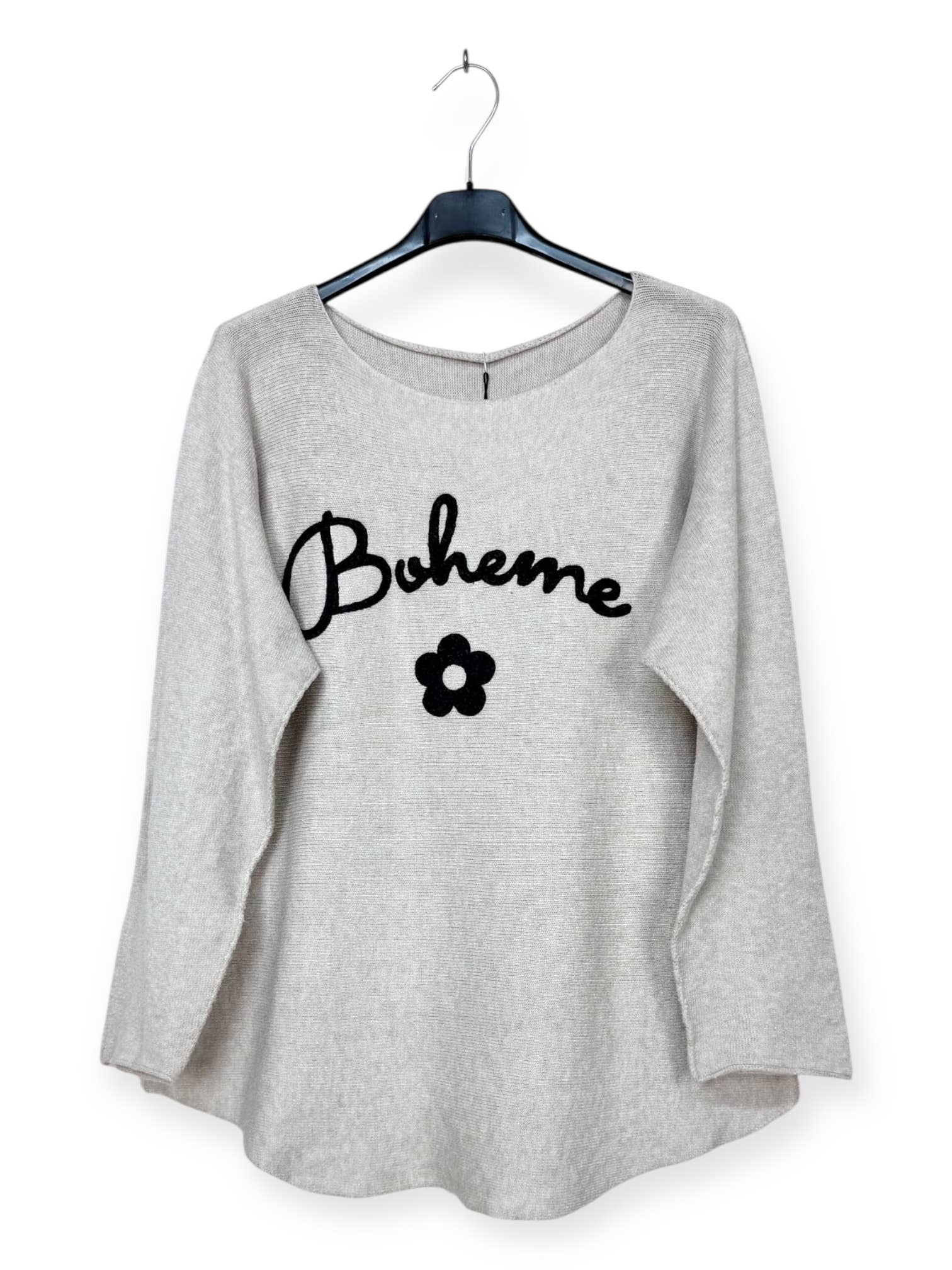 Lucky Nana - Wholesale Knit Sweater - Women's - AH 3165 - V-Neck Sweater with Bohemian Flocking11