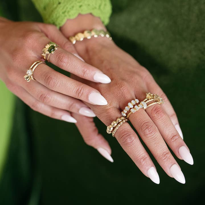 Dani Barbe - Wholesale Multi-Stone Ring - Iridescent Ombre Birthstone Ring, Rainbow Crystal Ring2