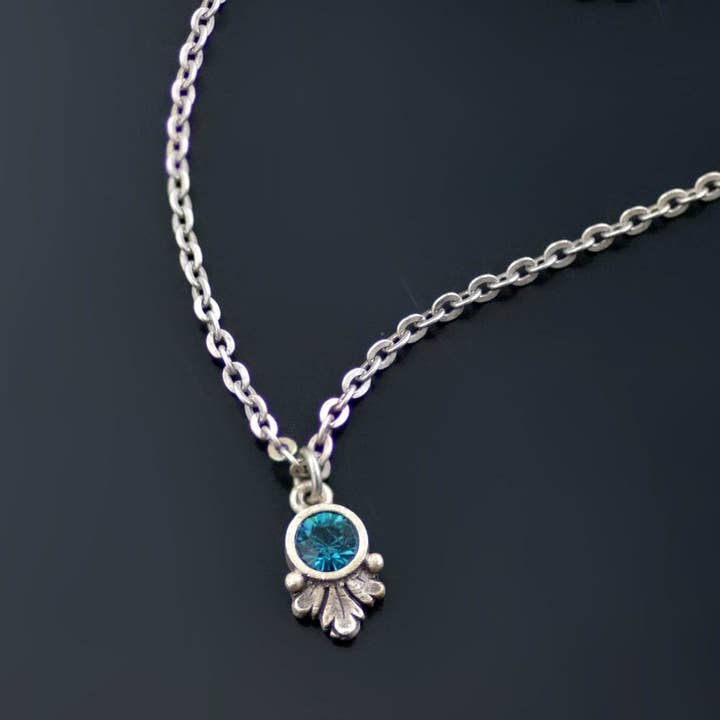 Swarovski Crystal Solitaire Birthstone Pendant Necklace for wholesale by Sweet Romance Jewelry