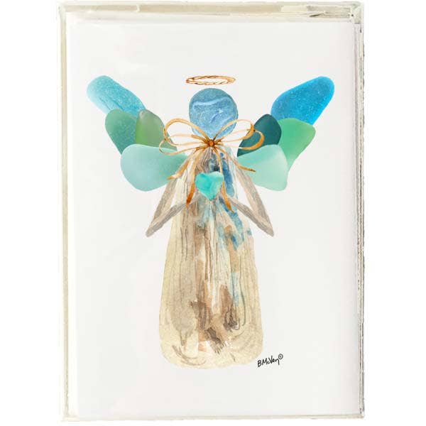 Christmas - Sea Glass Angel Box Note Cards for wholesale by B McVan Designs
