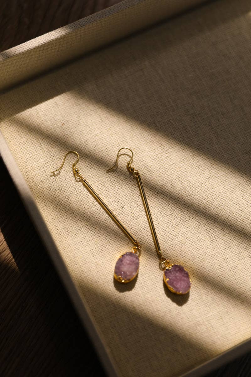 Leto Accessories - Wholesale Dangle Earrings - Crystal Gemstone Drop Statement Earrings6