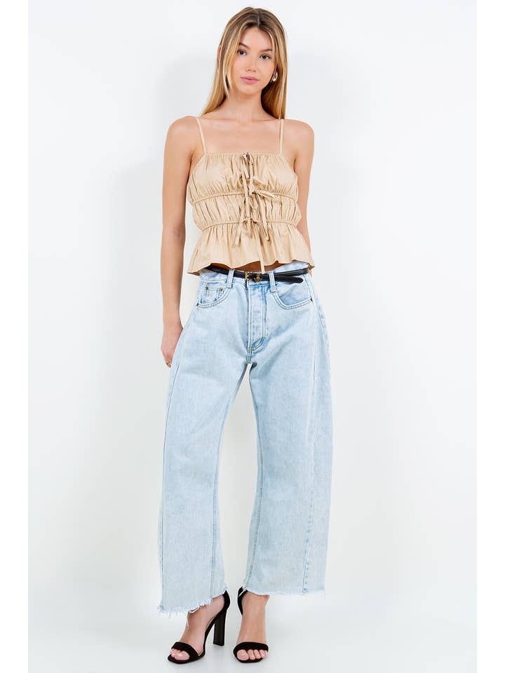 Beige CAMISETA SIN MANGAS DE POPELINA de venta al por mayor en Faire1