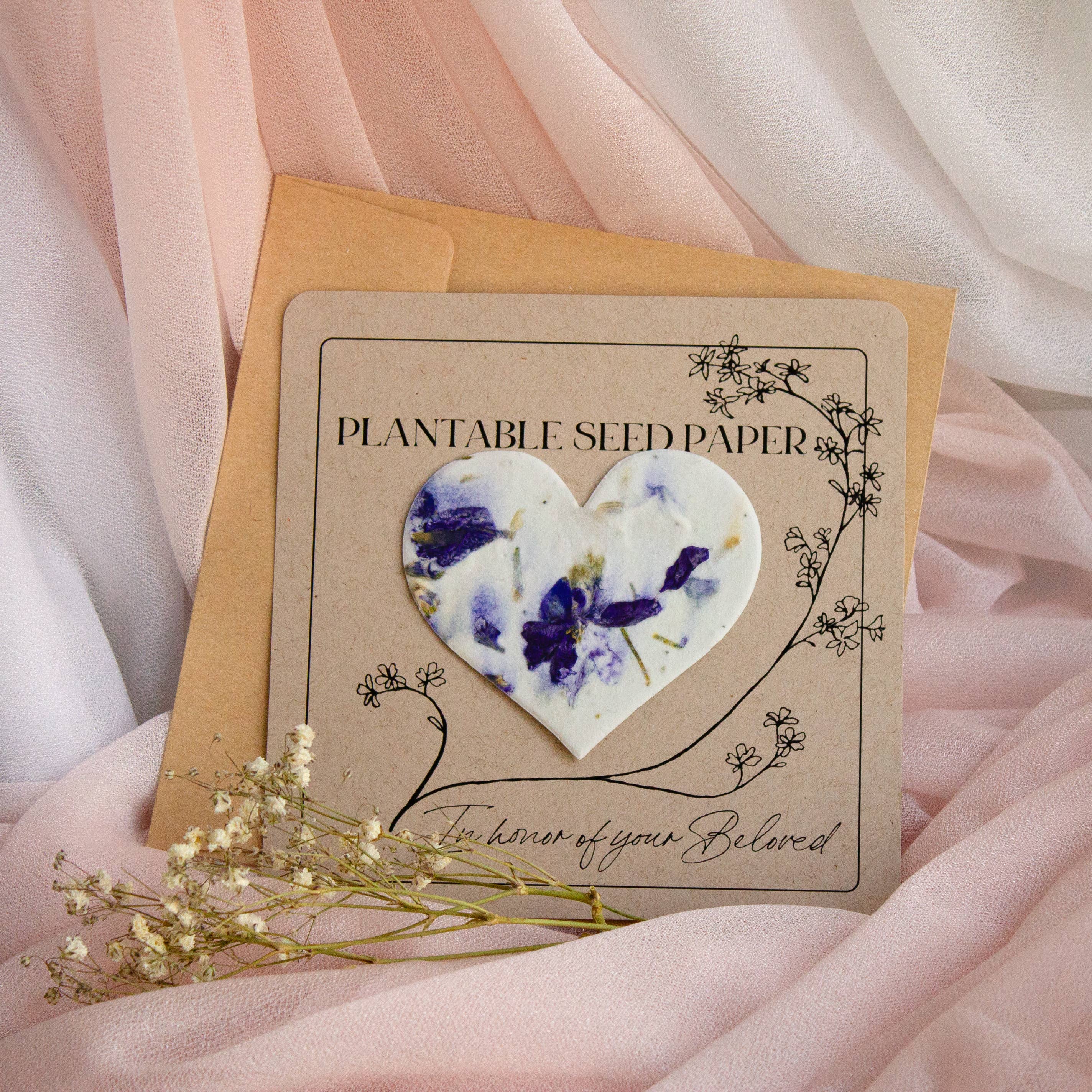 A Touch of Moxy - Vente Carte de condoléances - Papier ensemencé plantable (Indigo) - Commémoration, Sympathie, Hommage1