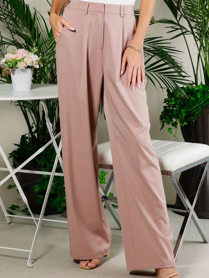 Pantalon à Enfiler à Jambe Large et Taille Haute VP81241 pour la vente par Vine & Love