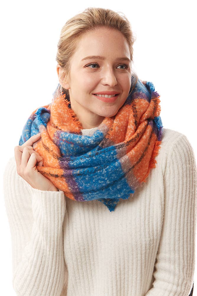 Hana - Wholesale Scarf - Women's - Colorful Plaid Infinity Scarf10