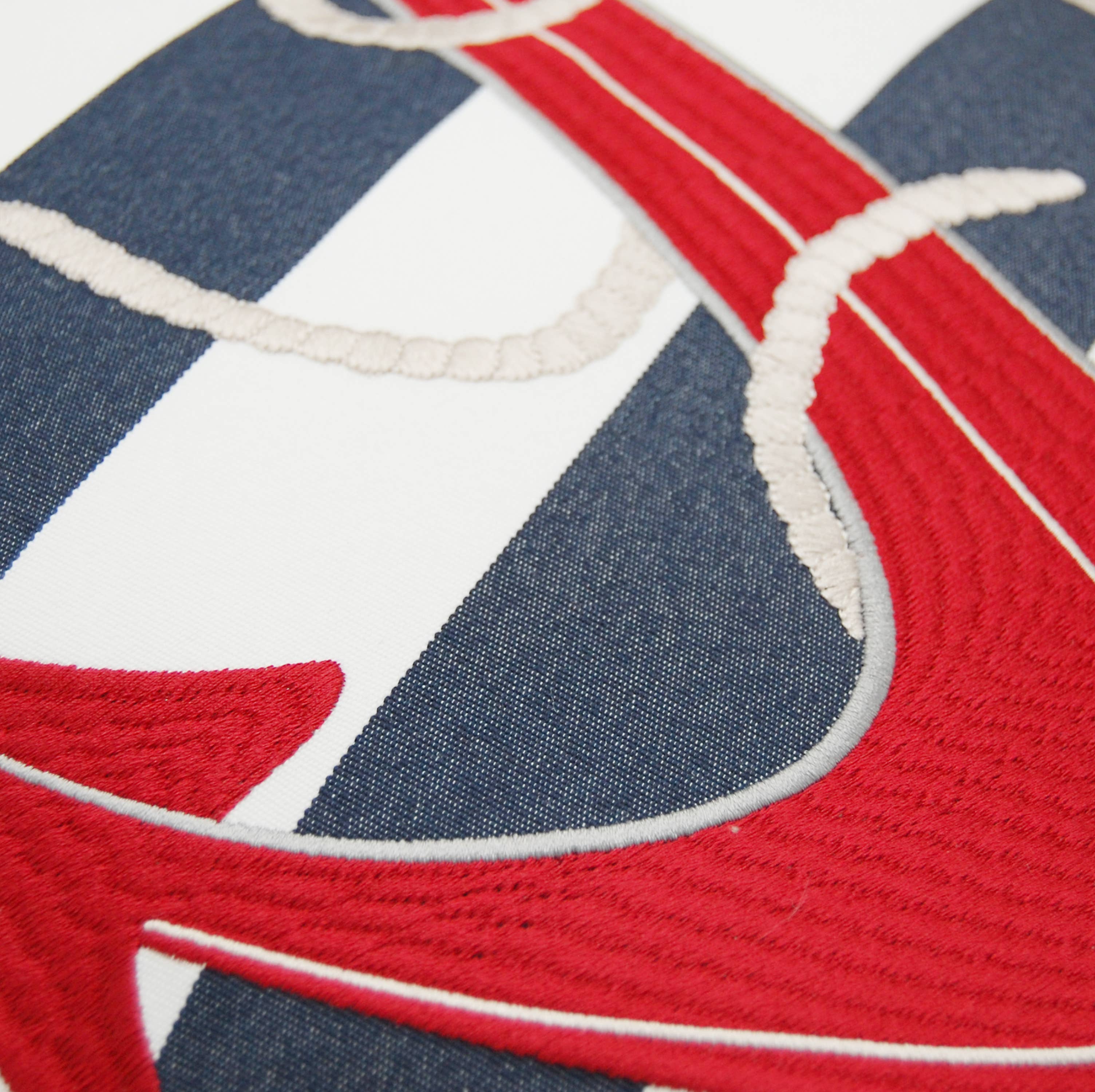 Rightside Design - Wholesale Throw/Decorative Pillow - Blue Stripe & Red Anchor Indoor/Outdoor Throw Pillow2