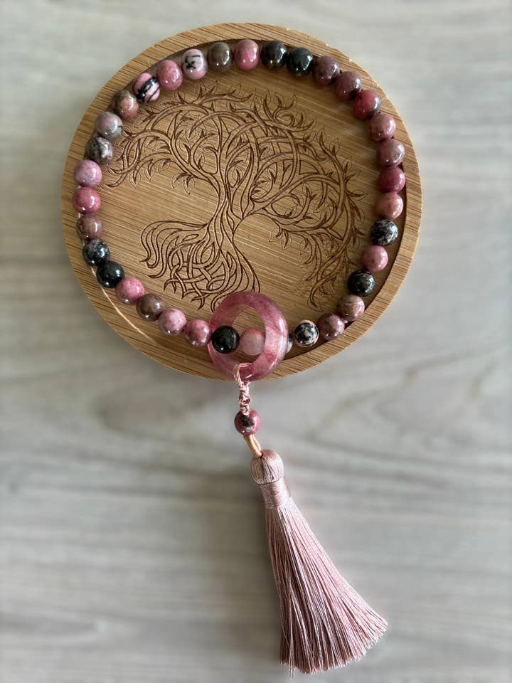 Rhodonit Meditation håndled/Arm Mala for engroshandel hos Luna Rae