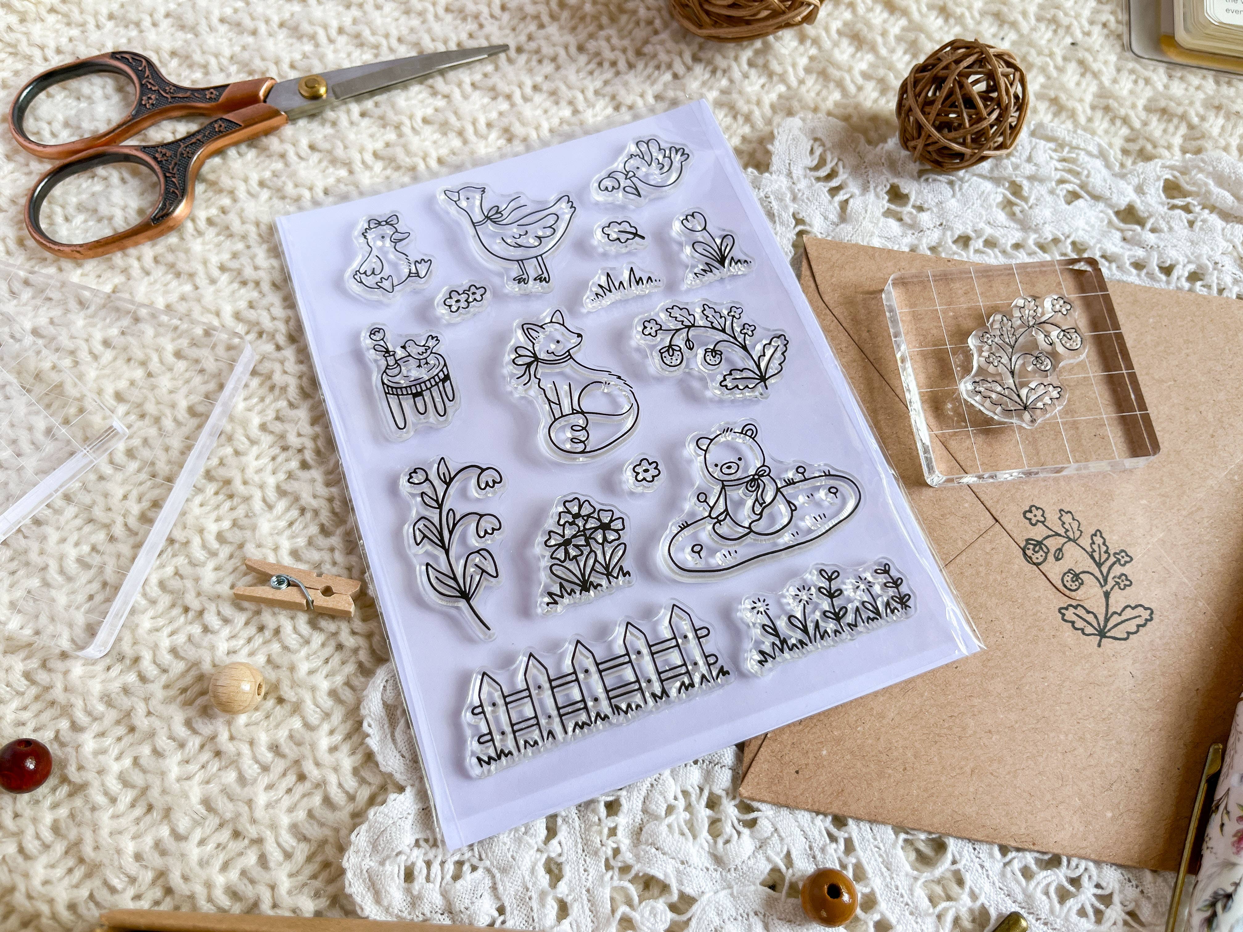 annalunakdraws - Wholesale Rubber/Decorative Stamp - Clear Stamp Set - Cottagecore Garden4