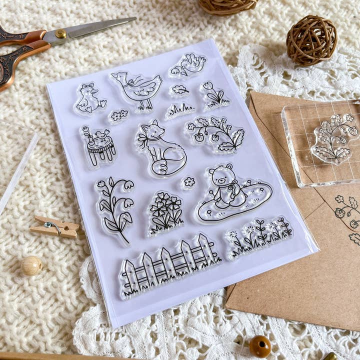 annalunakdraws - Wholesale Rubber/Decorative Stamp - Clear Stamp Set - Cottagecore Garden4